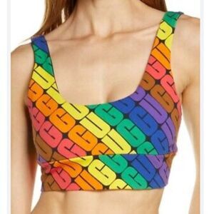 NWT Authentic Ugg logo Pride Rainbow Sports Bra crop top, size med